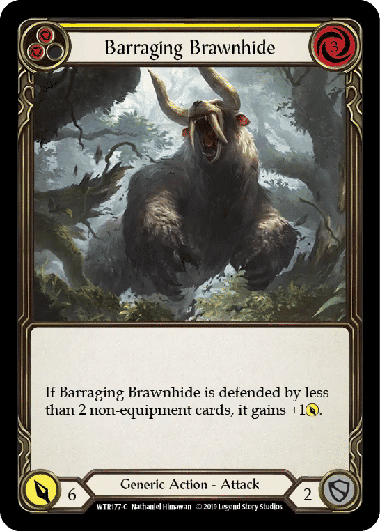 Barraging Brawnhide (Yellow) — Welcome to Rathe — Flesh and Blood