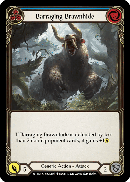 Barraging Brawnhide (Blue) — Welcome to Rathe — Flesh and Blood