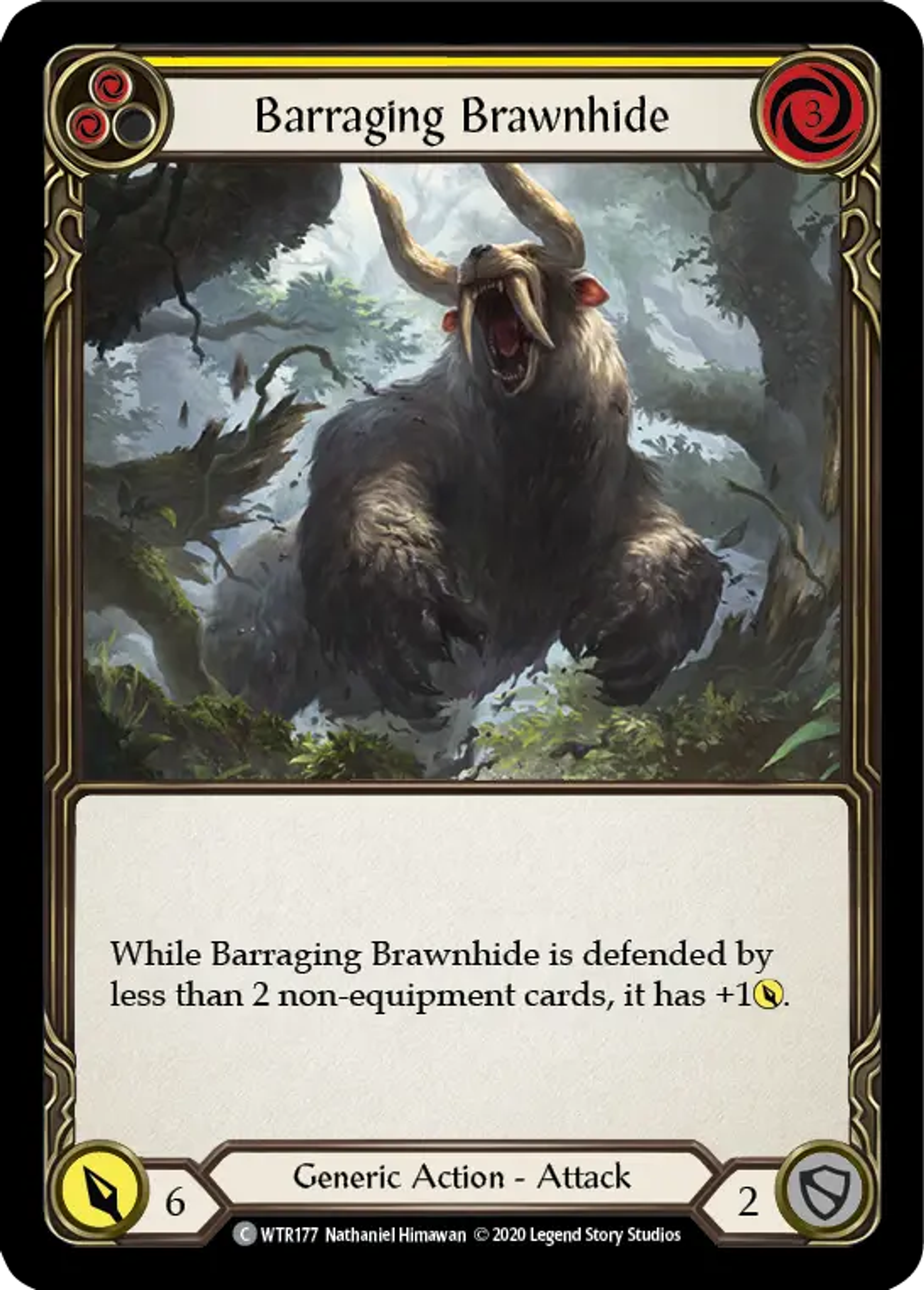 Barraging Brawnhide (Yellow) — Welcome to Rathe - Unlimited — Flesh and Blood
