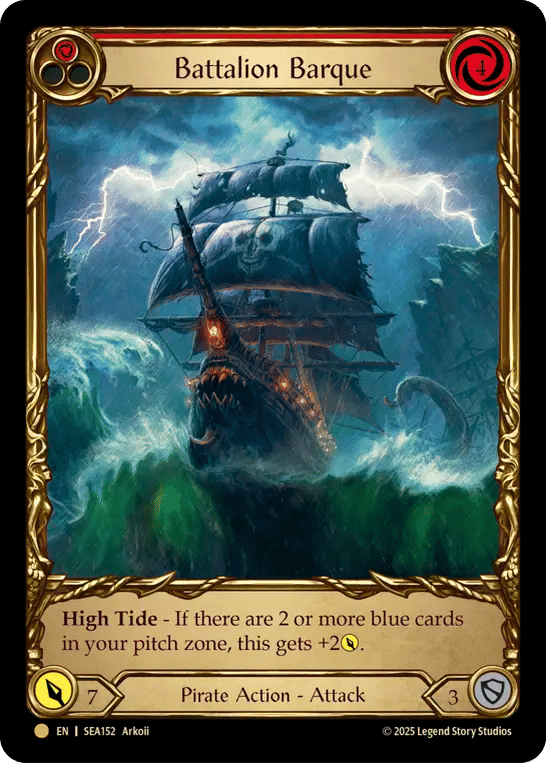 Battalion Barque (Red) — High Seas - Treasure Pack — Flesh and Blood