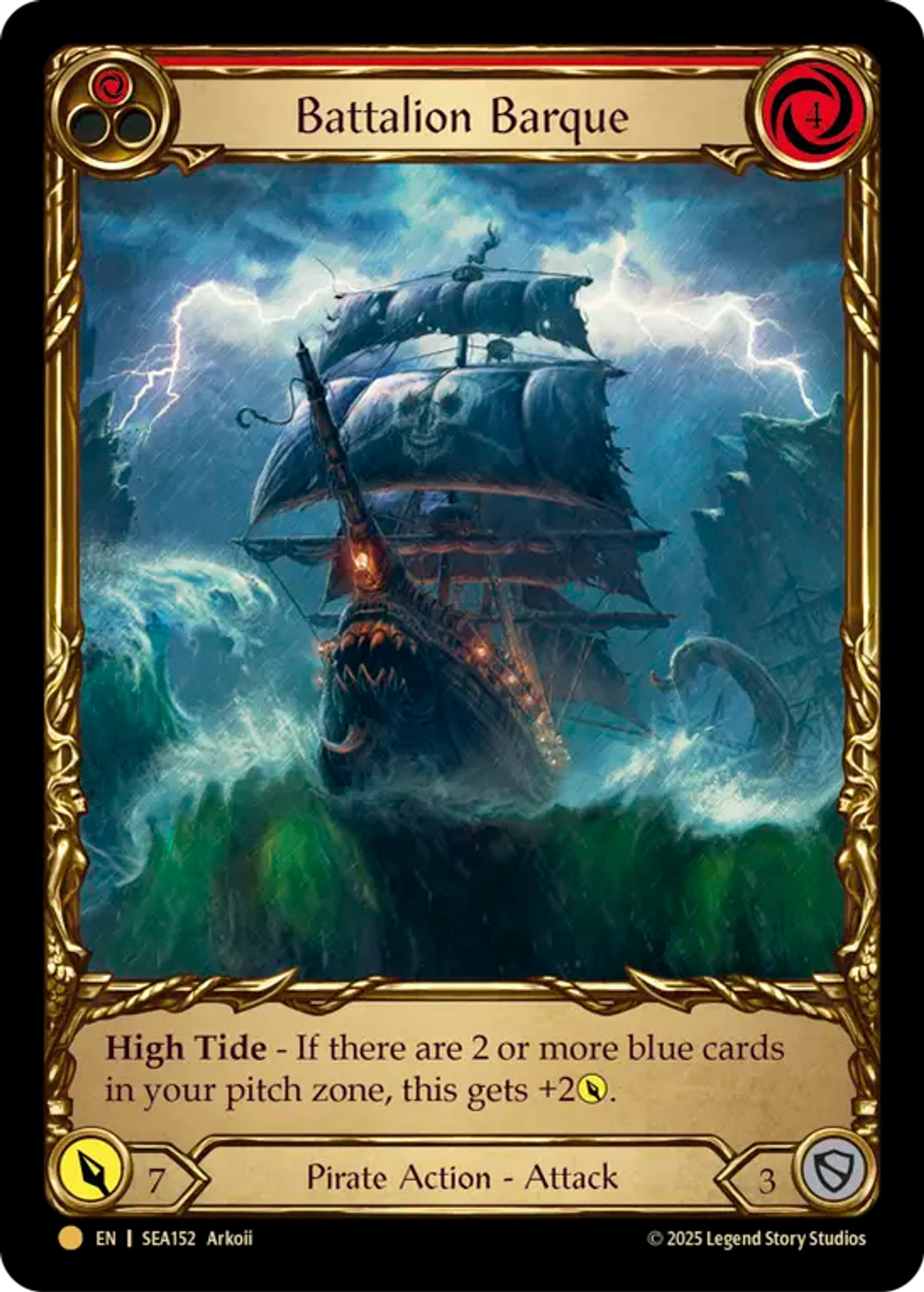 Battalion Barque (Red) — High Seas - Treasure Pack — Flesh and Blood