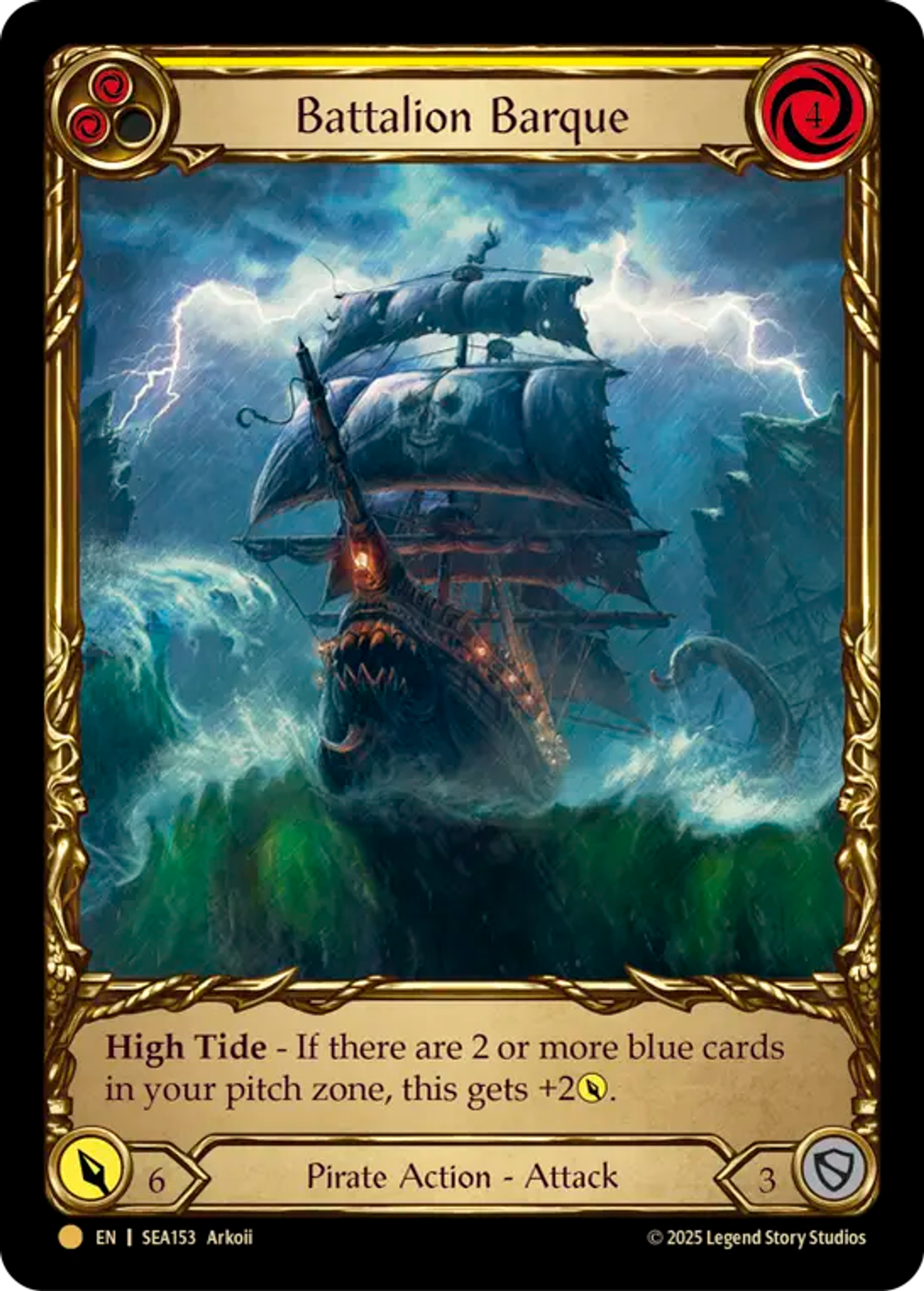 Battalion Barque (Yellow) — High Seas - Treasure Pack — Flesh and Blood