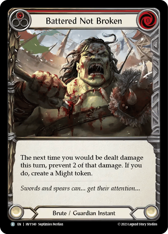 Battered Not Broken (Red) — Heavy Hitters — Flesh and Blood