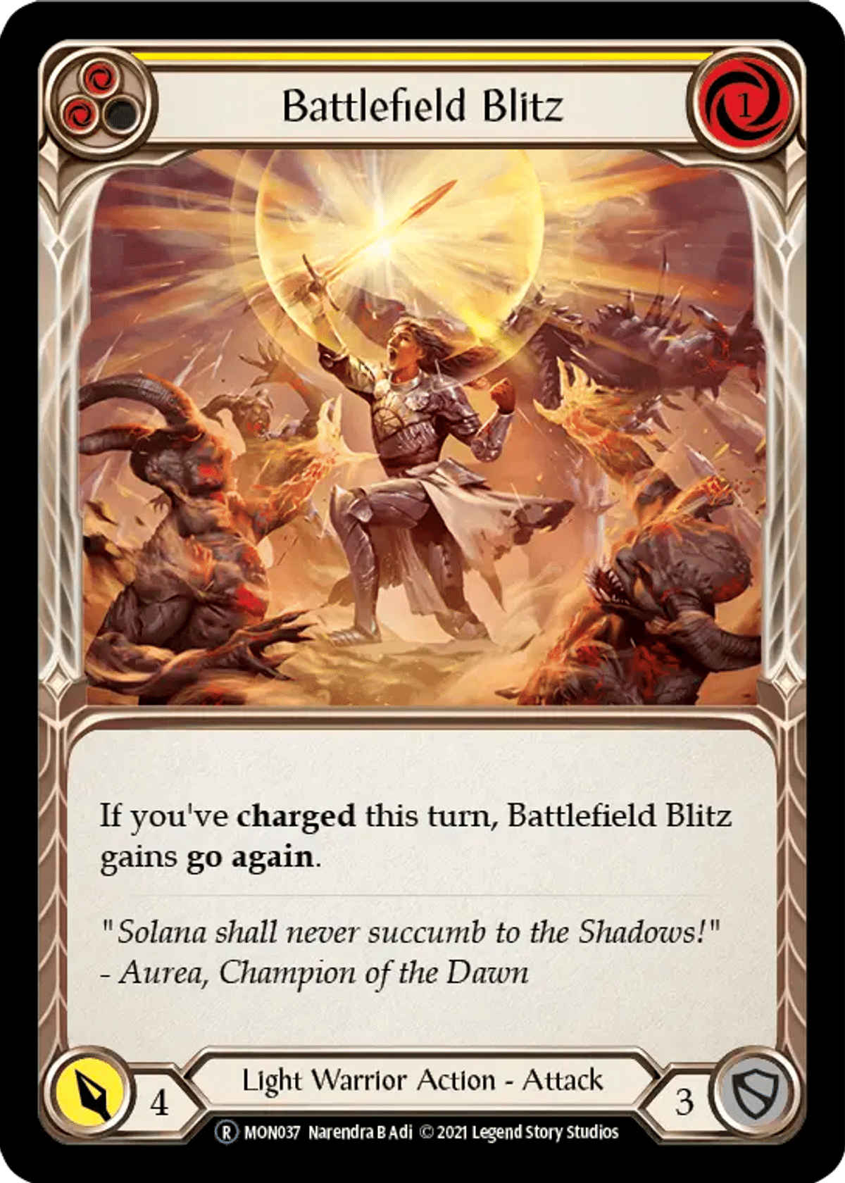 Battlefield Blitz (Yellow) from Monarch - Unlimited - Flesh and Blood