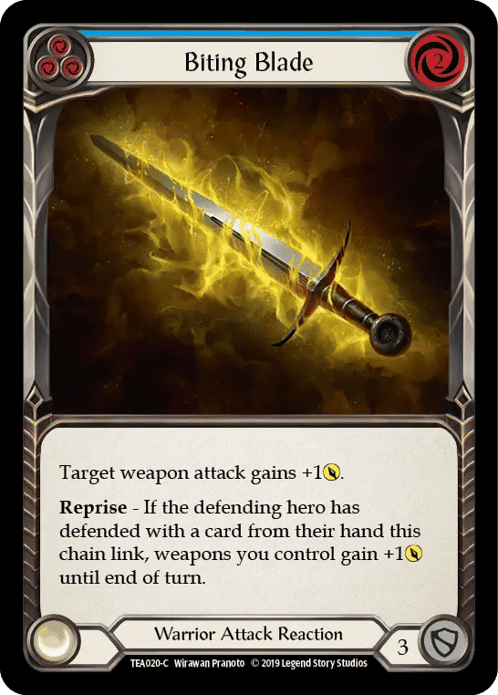 Biting Blade (Blue) — Dorinthea Ironsong - Hero Deck — Flesh and Blood