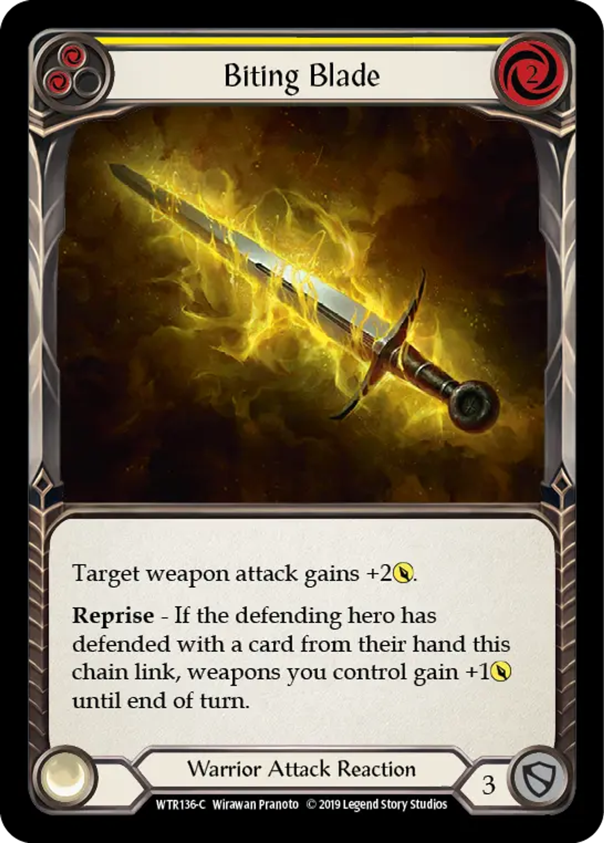 Biting Blade (Yellow) — Welcome to Rathe — Flesh and Blood