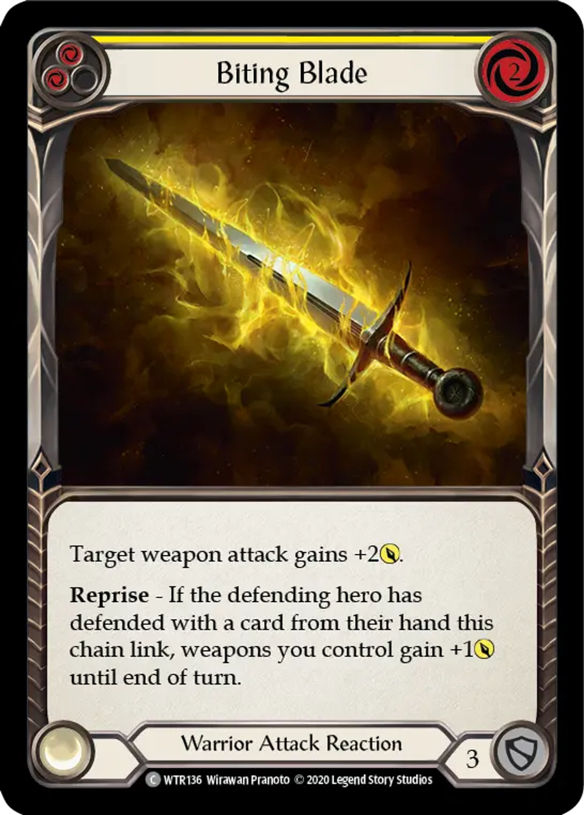 Biting Blade (Yellow) — Welcome to Rathe - Unlimited — Flesh and Blood