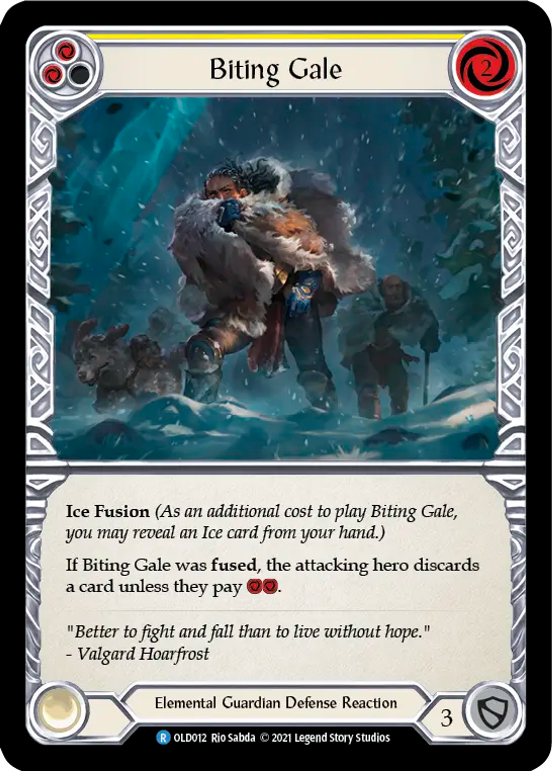 Biting Gale (Yellow) — Oldhim - Blitz Deck — Flesh and Blood