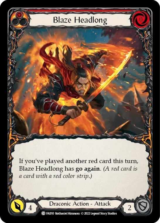 Blaze Headlong (Red) — Fai - Blitz Deck — Flesh and Blood