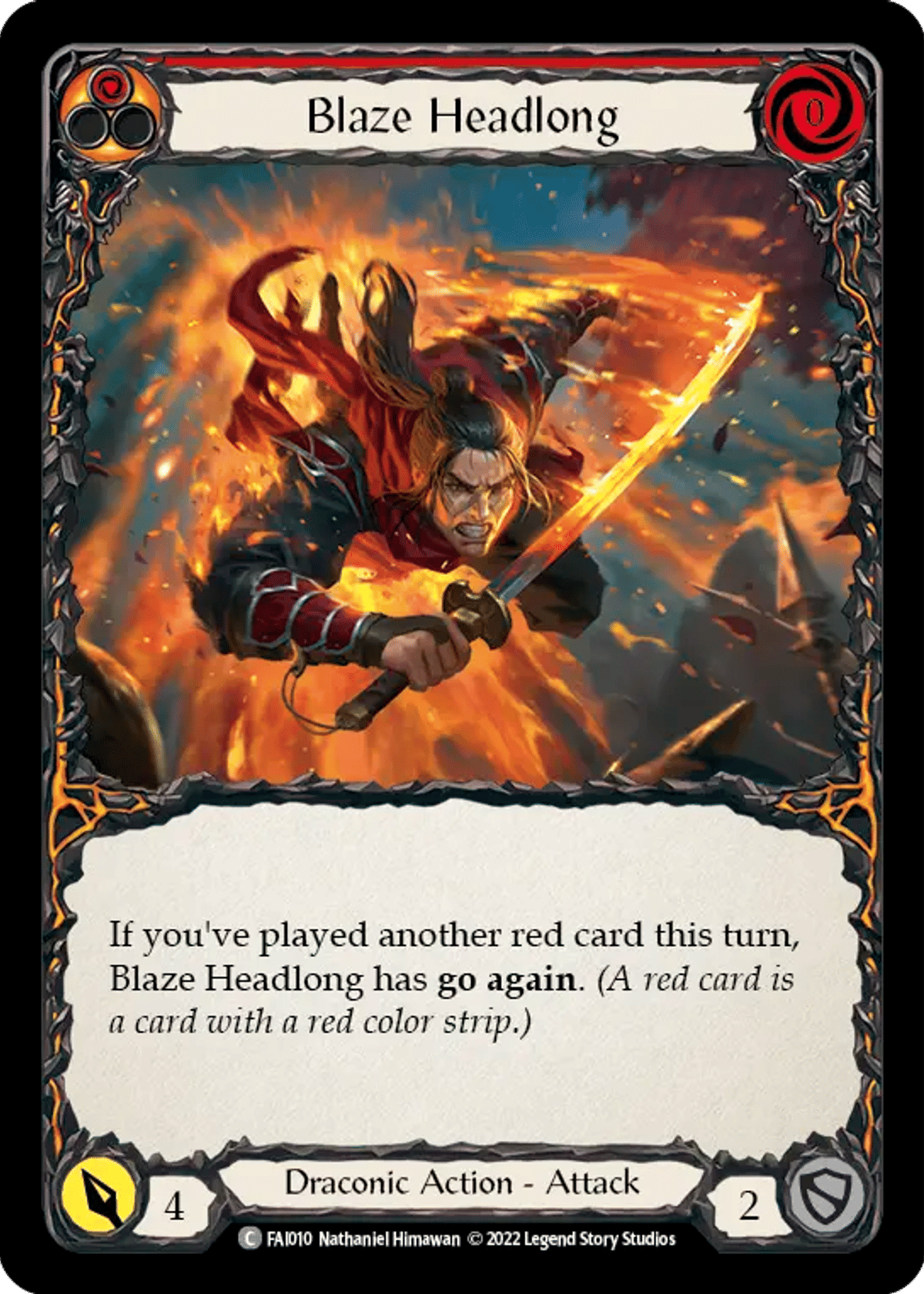 Blaze Headlong (Red) from Fai - Blitz Deck - Flesh and Blood