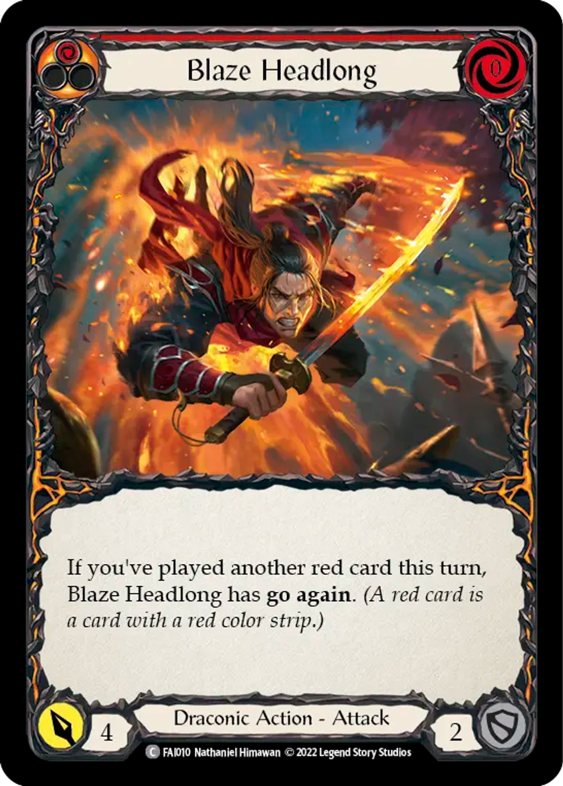 Blaze Headlong (Red) — Fai - Blitz Deck — Flesh and Blood