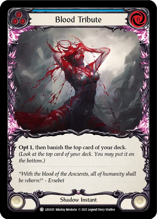 Blood Tribute (Blue) — Levia - Blitz Deck — Flesh and Blood