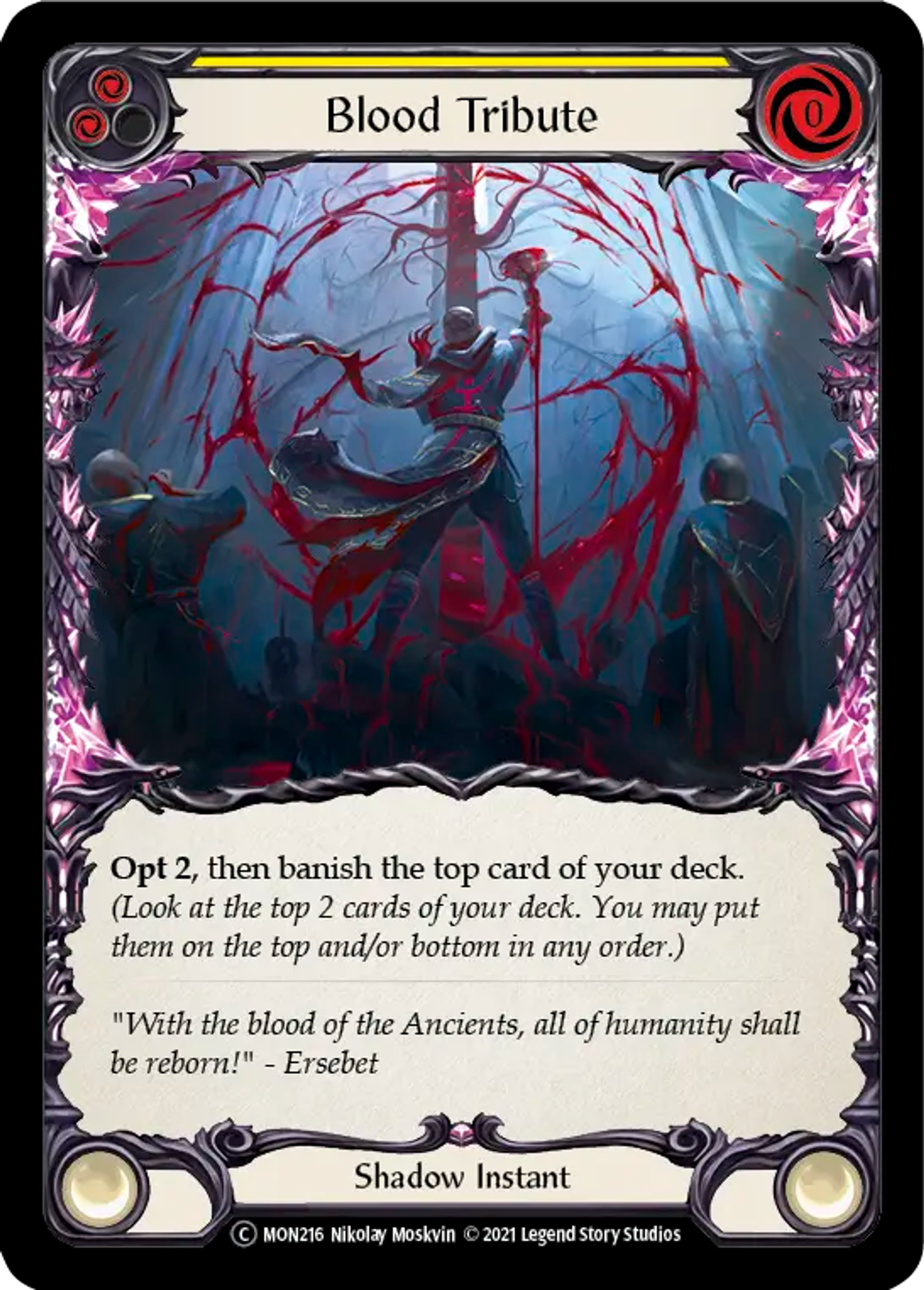 Blood Tribute (Yellow) — Monarch - Unlimited — Flesh and Blood
