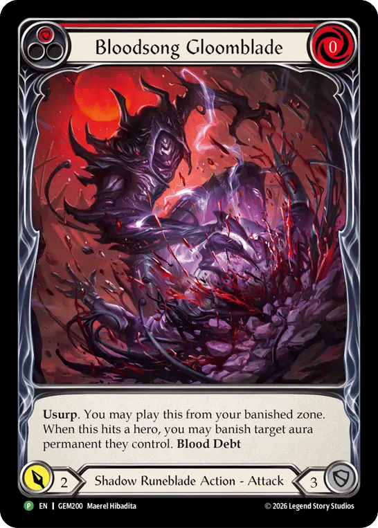 Bloodsong Gloomblade — GEM - Pack 6 — Flesh and Blood