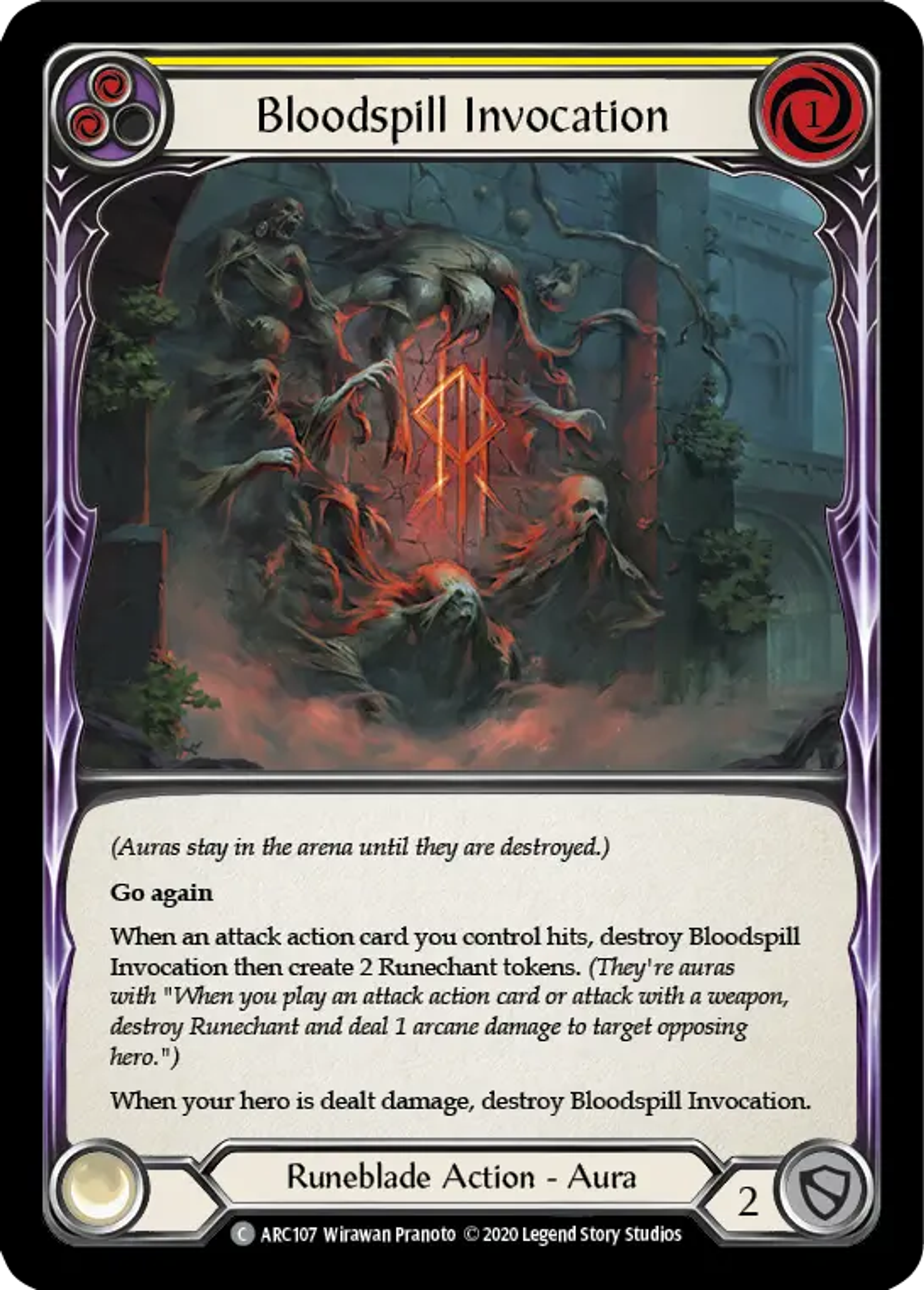 Bloodspill Invocation (Yellow) — Arcane Rising - Unlimited — Flesh and Blood