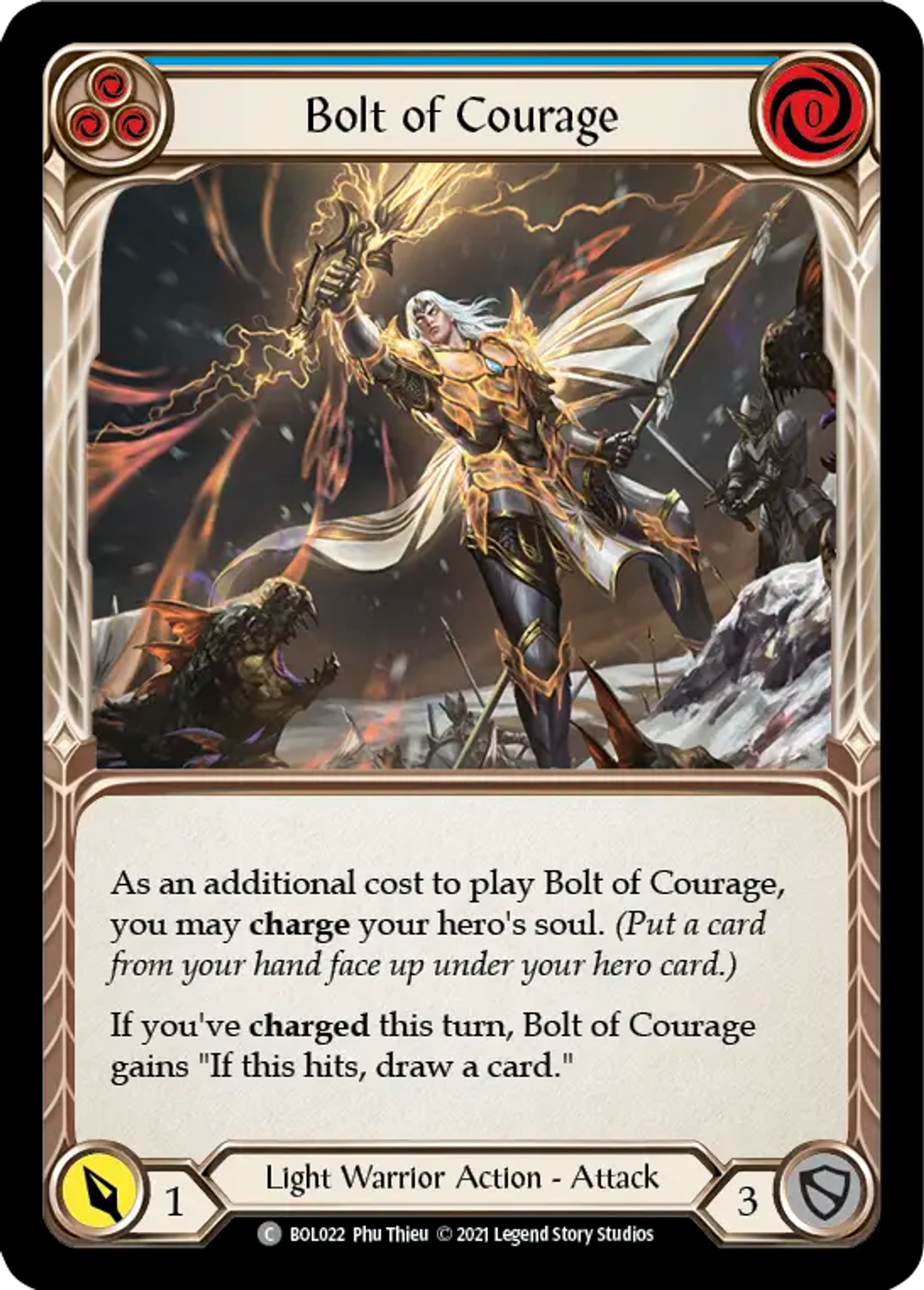 Bolt of Courage (Blue) — Boltyn - Blitz Deck — Flesh and Blood