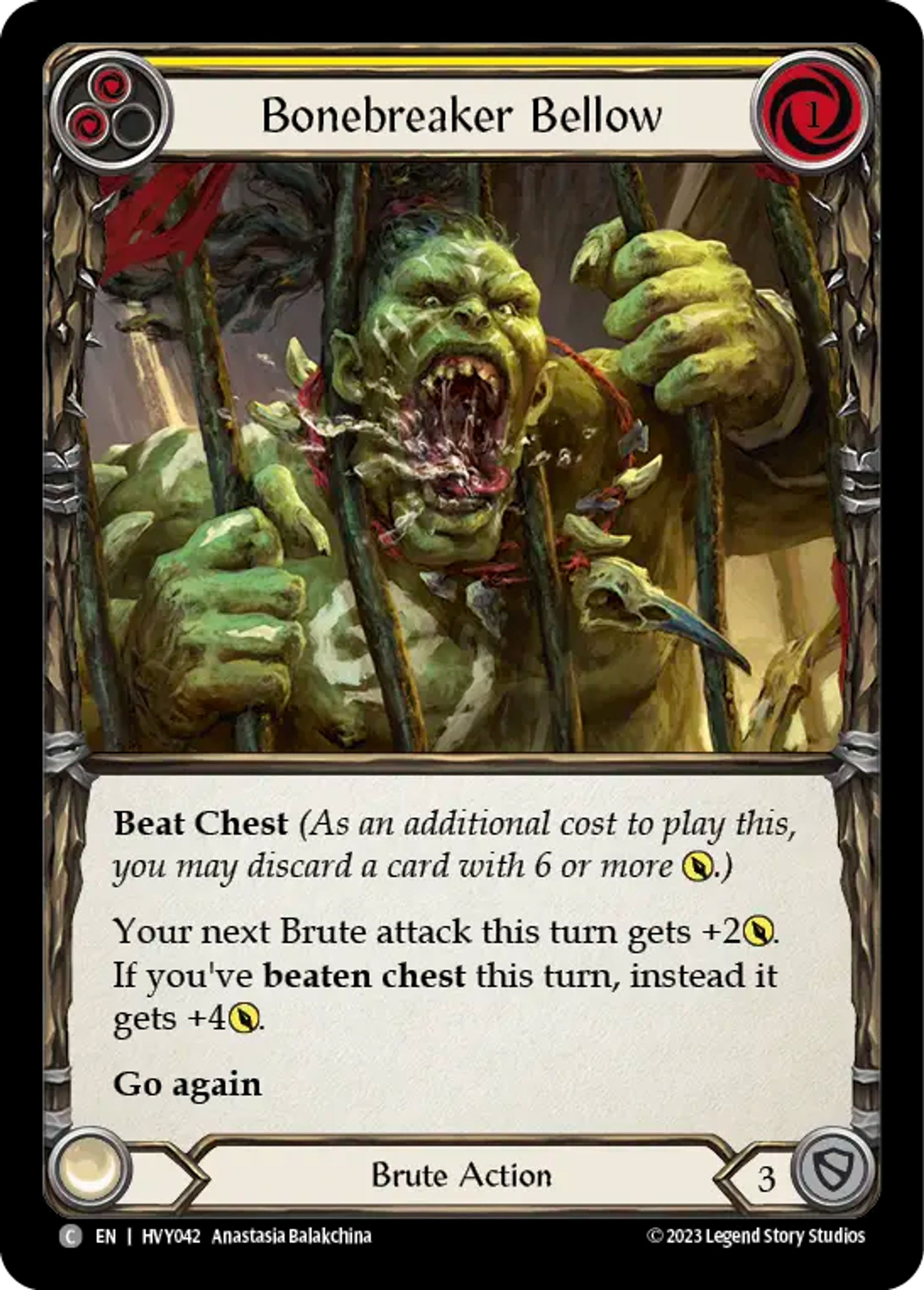 Bonebreaker Bellow (Yellow) — Heavy Hitters — Flesh and Blood