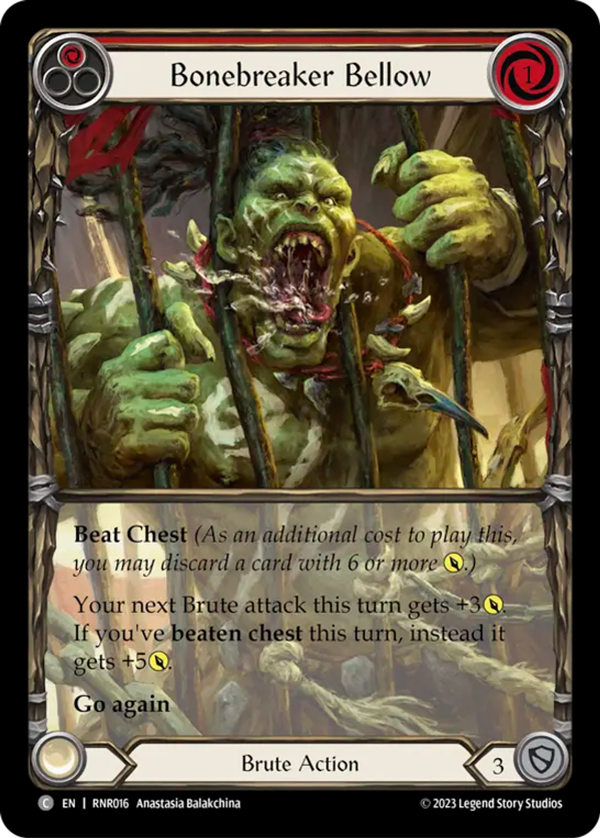 Bonebreaker Bellow (Red) — Rhinar - Heavy Hitters Blitz Deck — Flesh and Blood