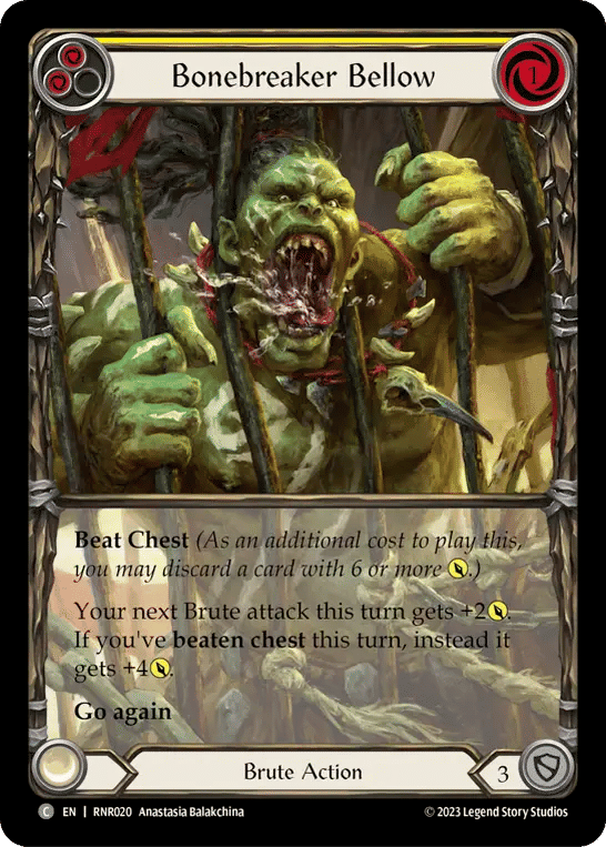 Bonebreaker Bellow (Yellow) — Rhinar - Heavy Hitters Blitz Deck — Flesh and Blood