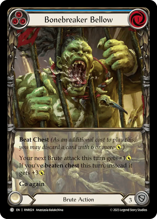 Bonebreaker Bellow (Blue) — Rhinar - Heavy Hitters Blitz Deck — Flesh and Blood