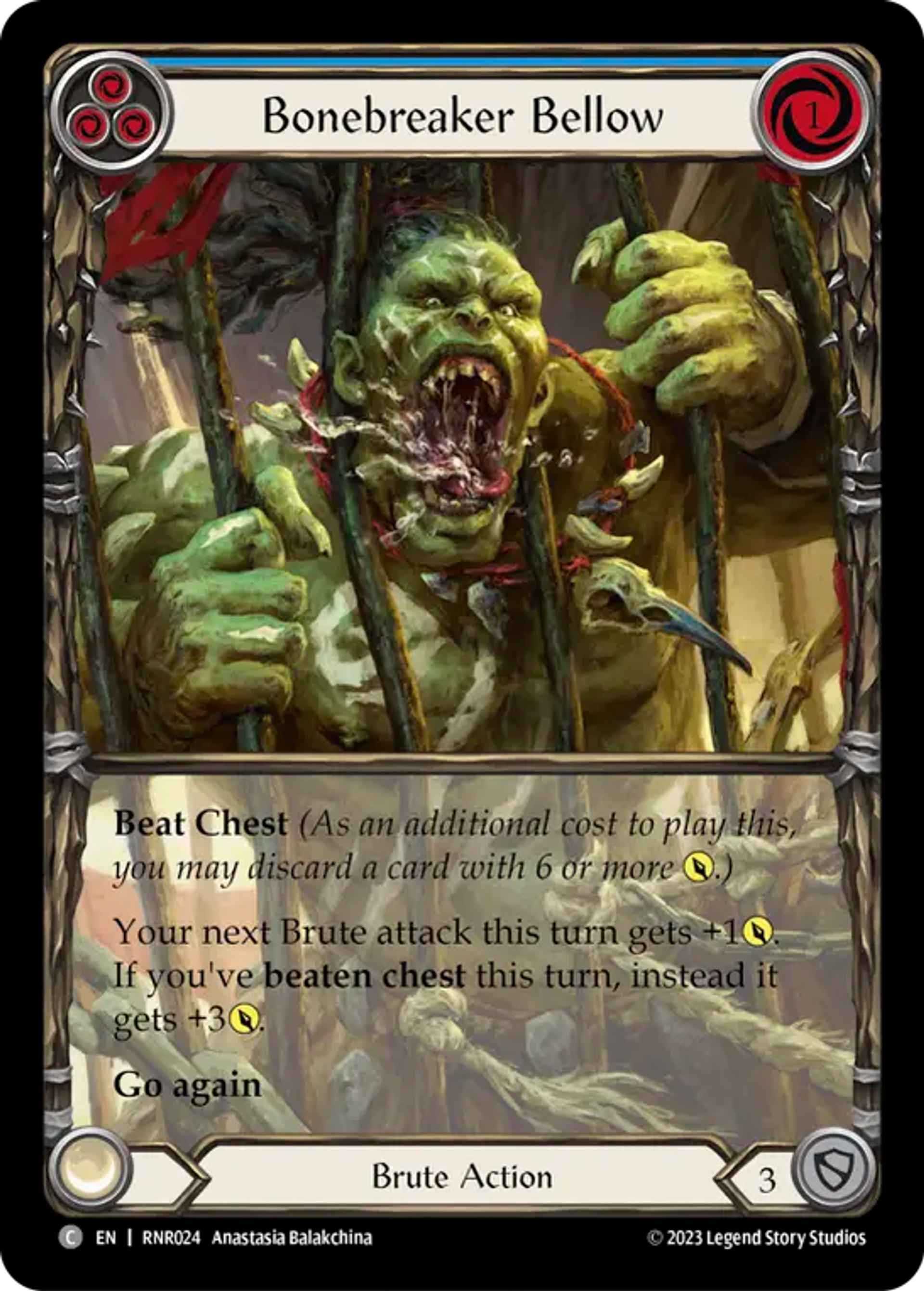 Bonebreaker Bellow (Blue) — Rhinar - Heavy Hitters Blitz Deck — Flesh and Blood