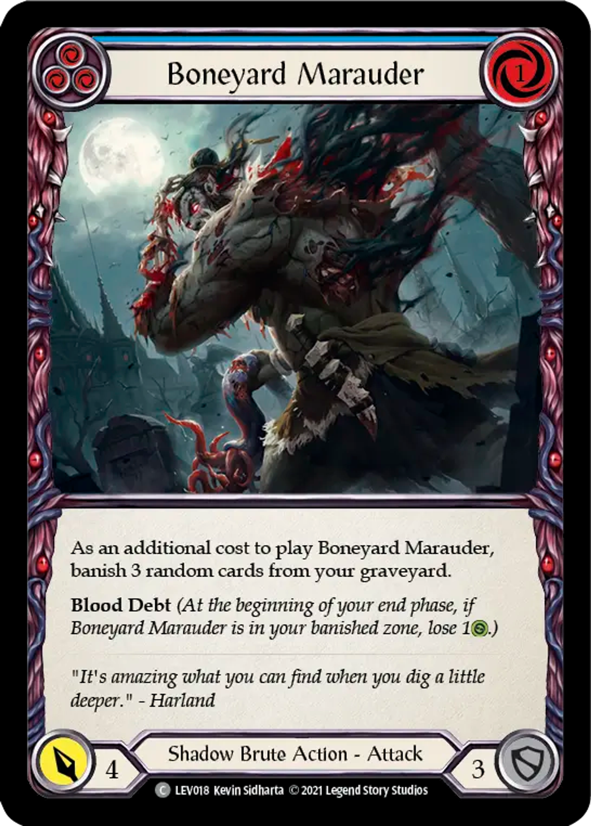 Boneyard Marauder (Blue) — Levia - Blitz Deck — Flesh and Blood
