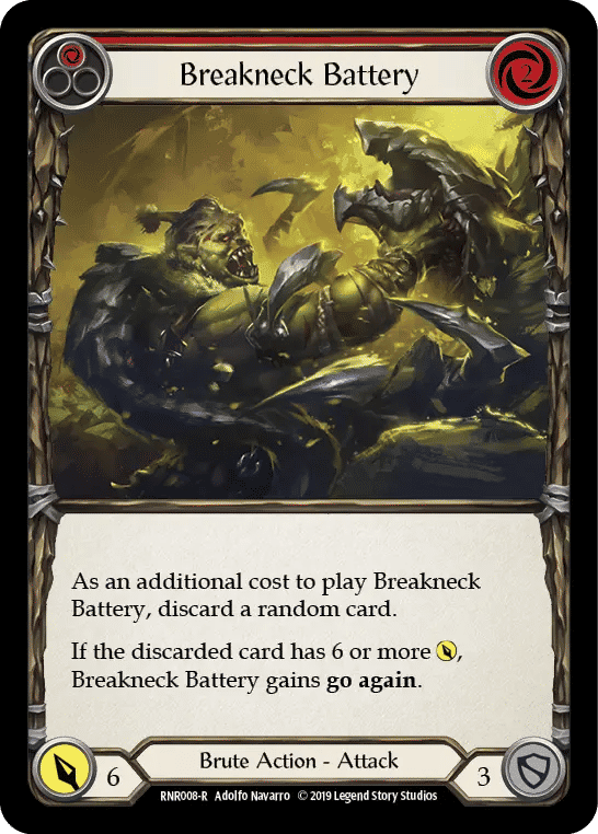 Breakneck Battery (Red) — Rhinar, Reckless Rampage - Hero Deck — Flesh and Blood