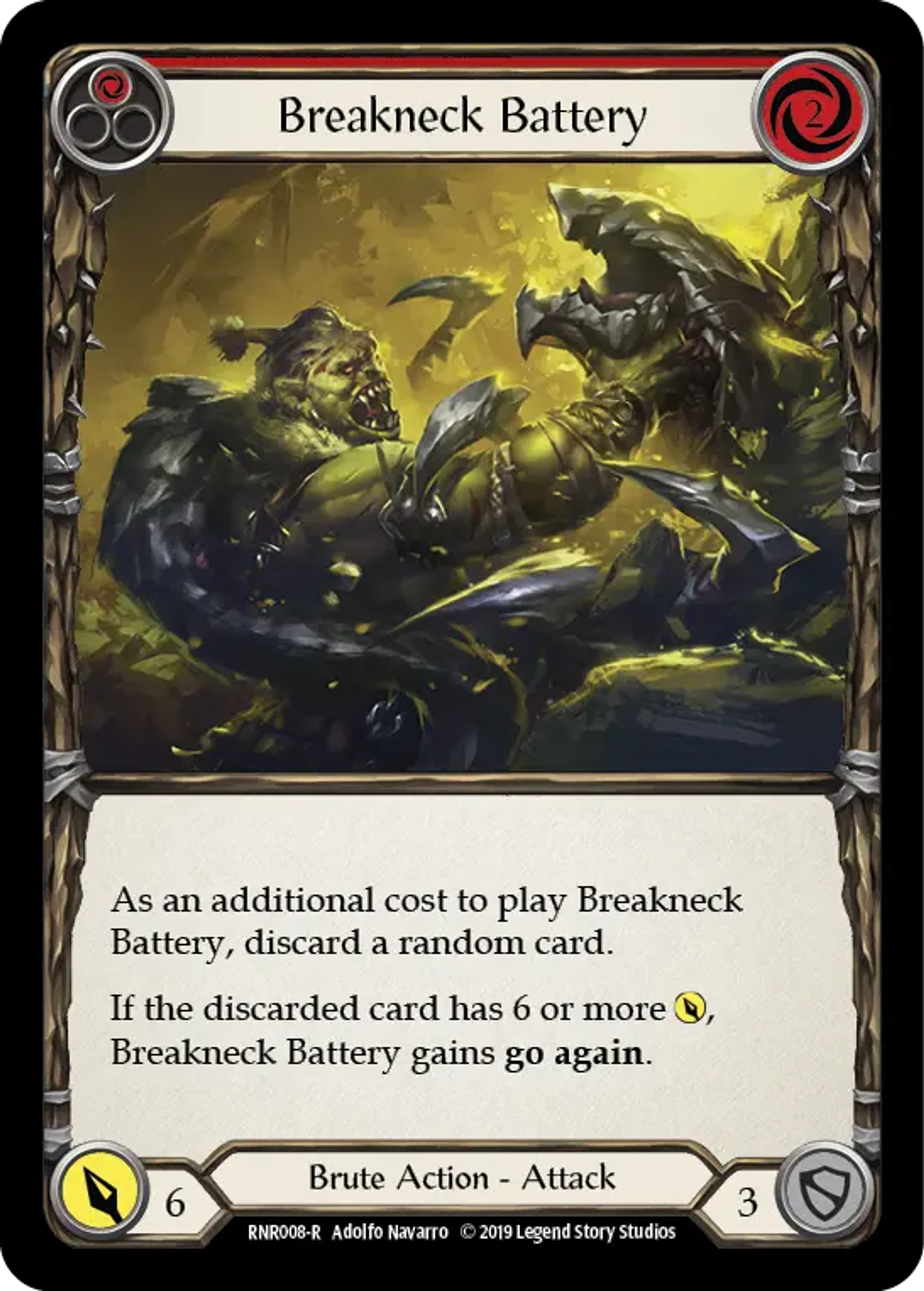 Breakneck Battery (Red) — Rhinar, Reckless Rampage - Hero Deck — Flesh and Blood