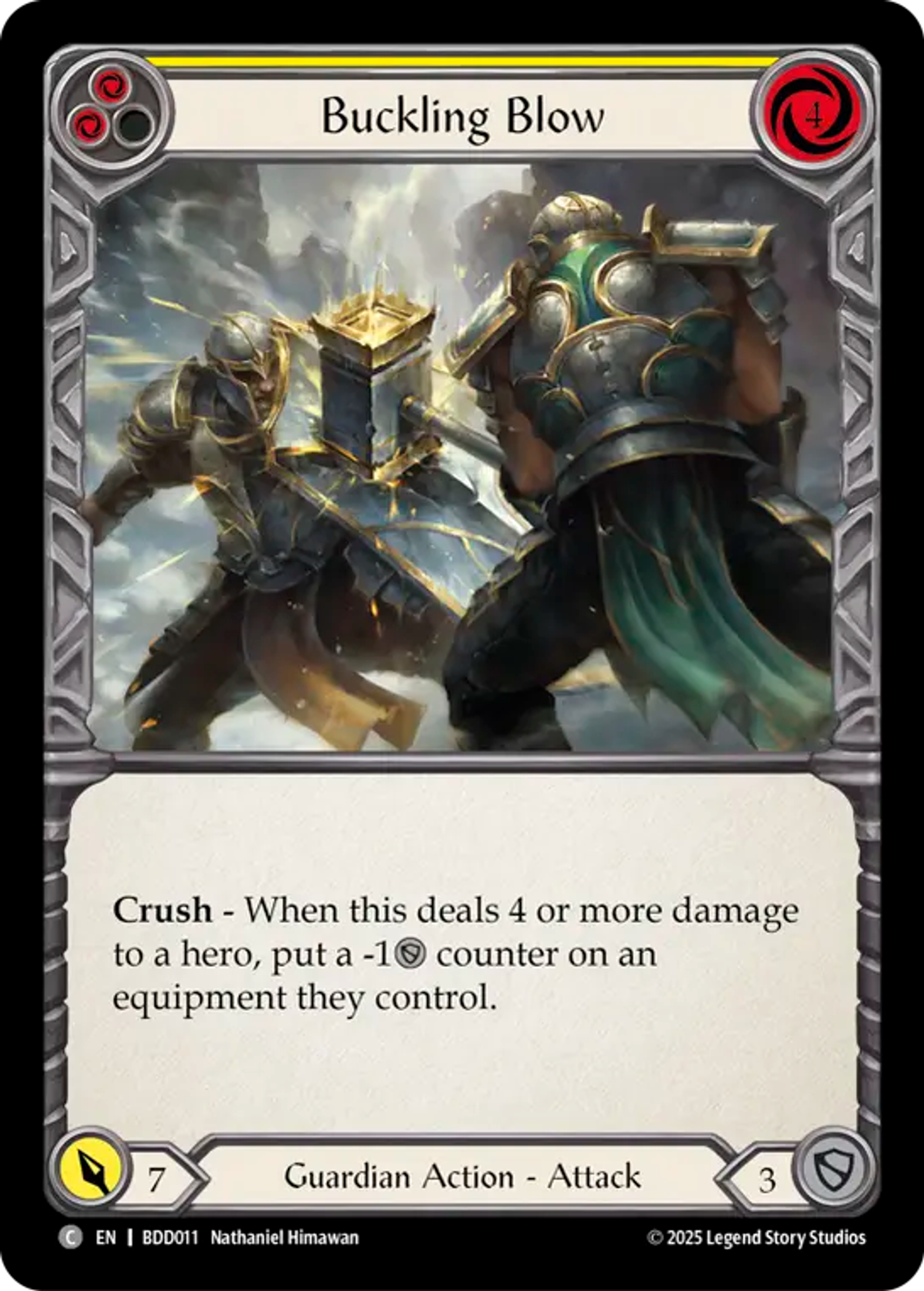 Buckling Blow (Yellow) — Bravo Demo Deck — Flesh and Blood
