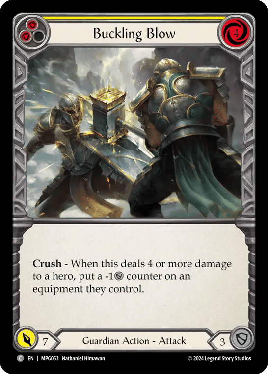 Buckling Blow (Yellow) — Mastery Pack Guardian — Flesh and Blood