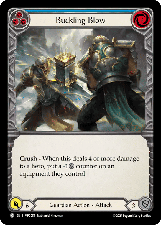 Buckling Blow (Blue) — Mastery Pack Guardian — Flesh and Blood