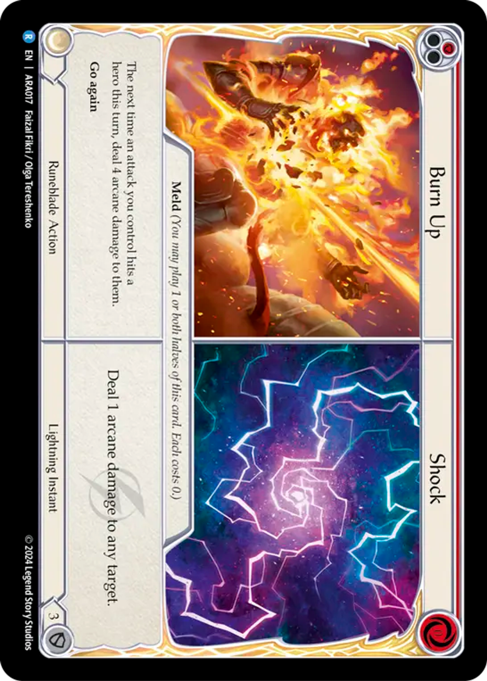 Burn Up // Shock (Red) — Rosetta Blitz Deck - Aurora — Flesh and Blood