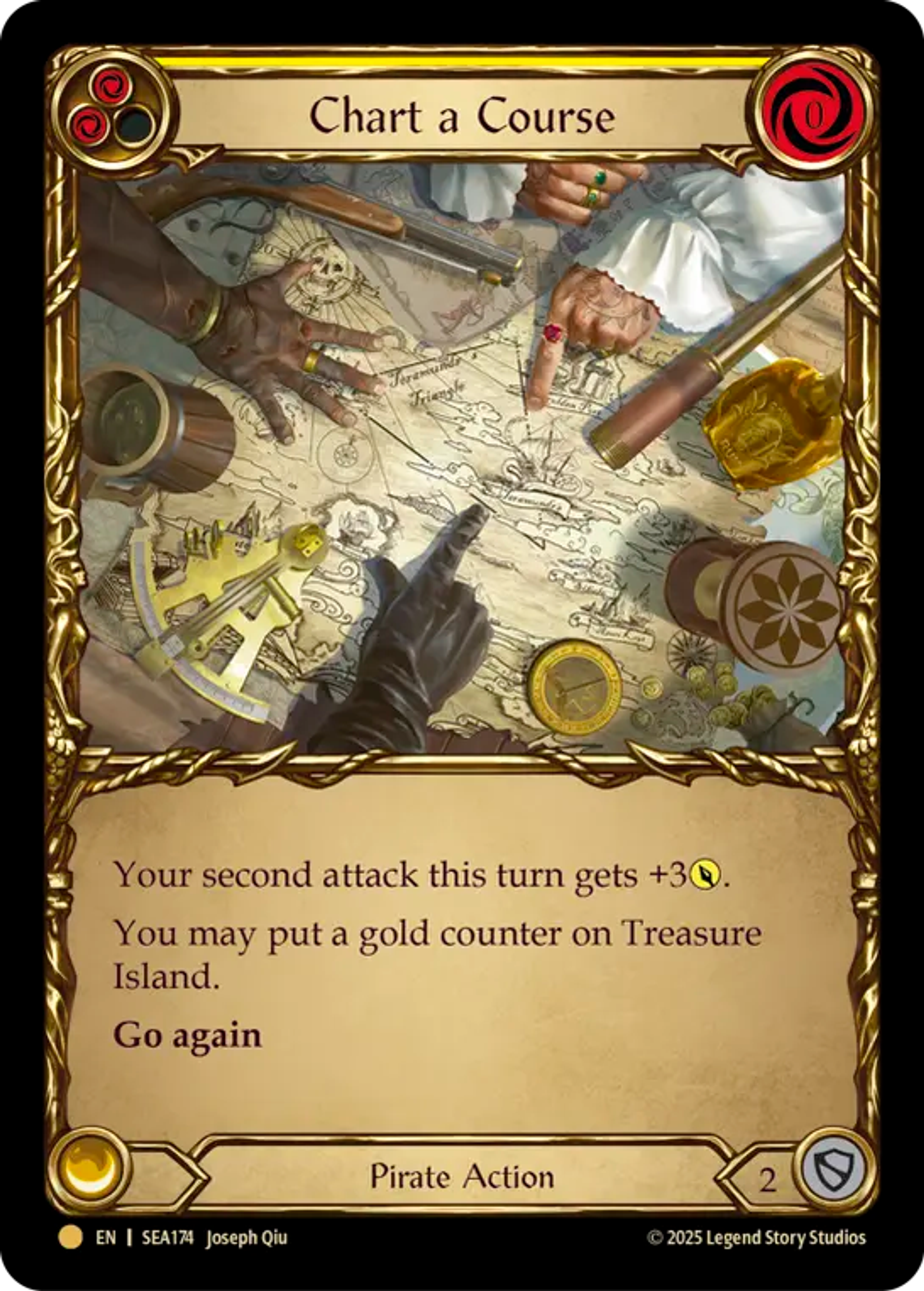 Chart a Course (Yellow) — High Seas - Treasure Pack — Flesh and Blood