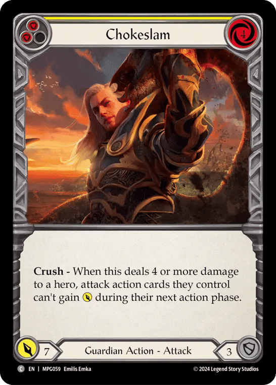 Chokeslam (Yellow) — Mastery Pack Guardian — Flesh and Blood