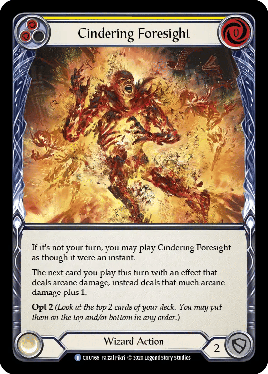 Cindering Foresight (Yellow) — Crucible of War — Flesh and Blood