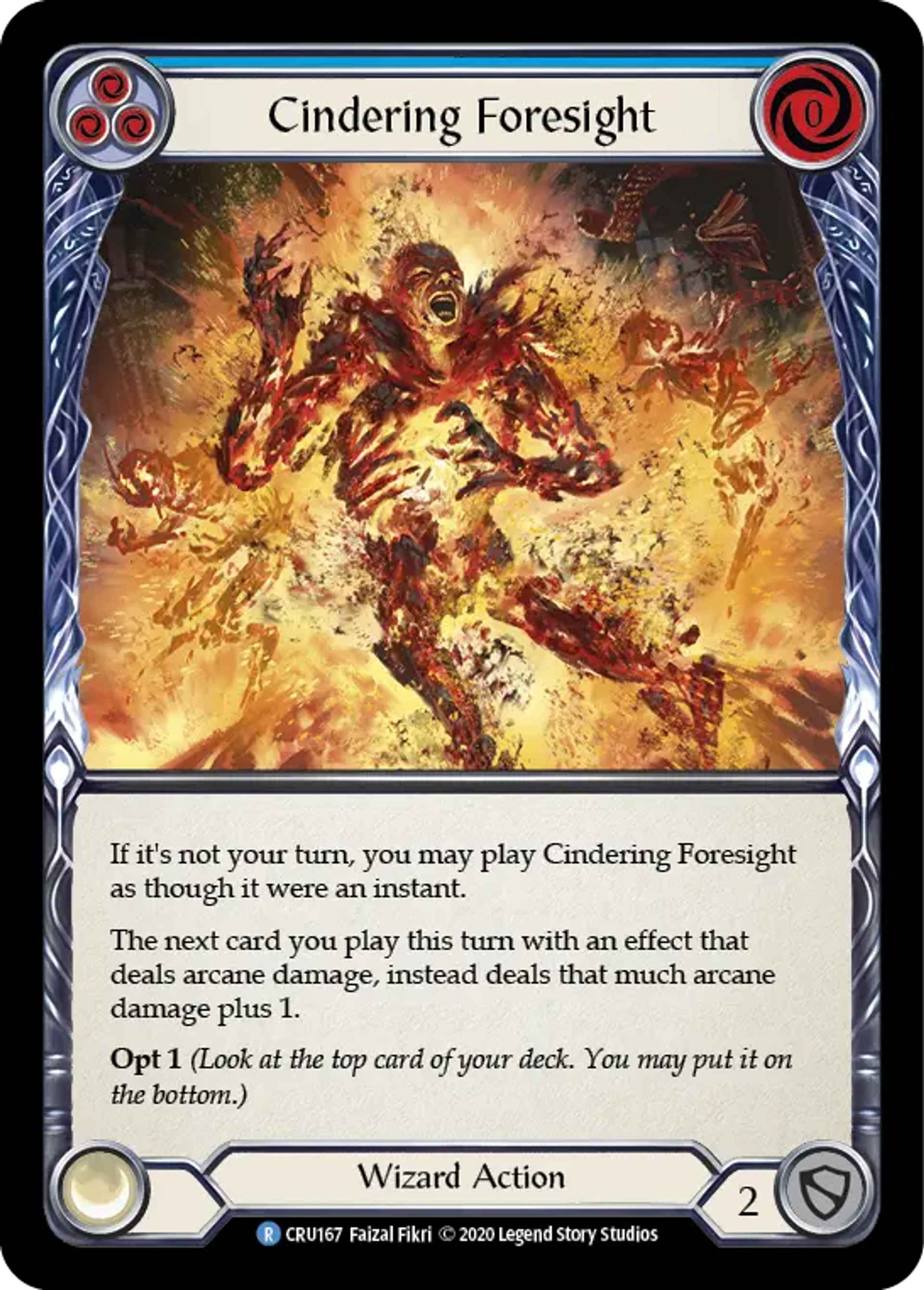 Cindering Foresight (Blue) — Crucible of War — Flesh and Blood