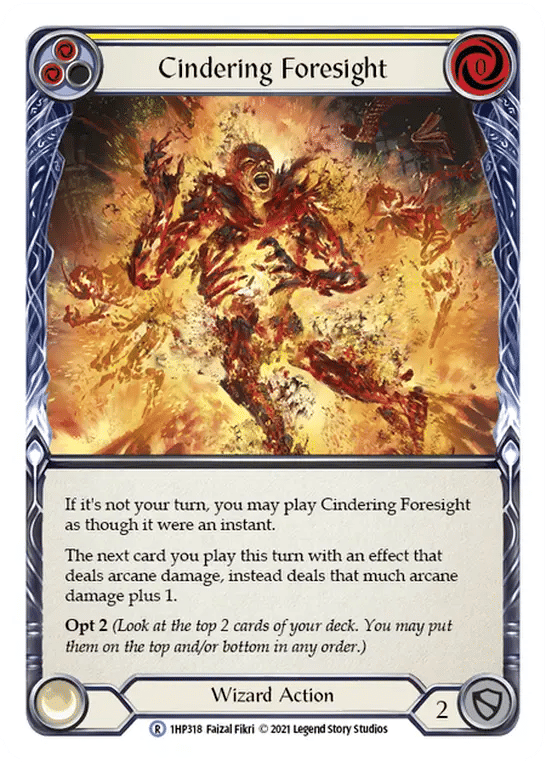 Cindering Foresight (Yellow) — History Pack 1 — Flesh and Blood