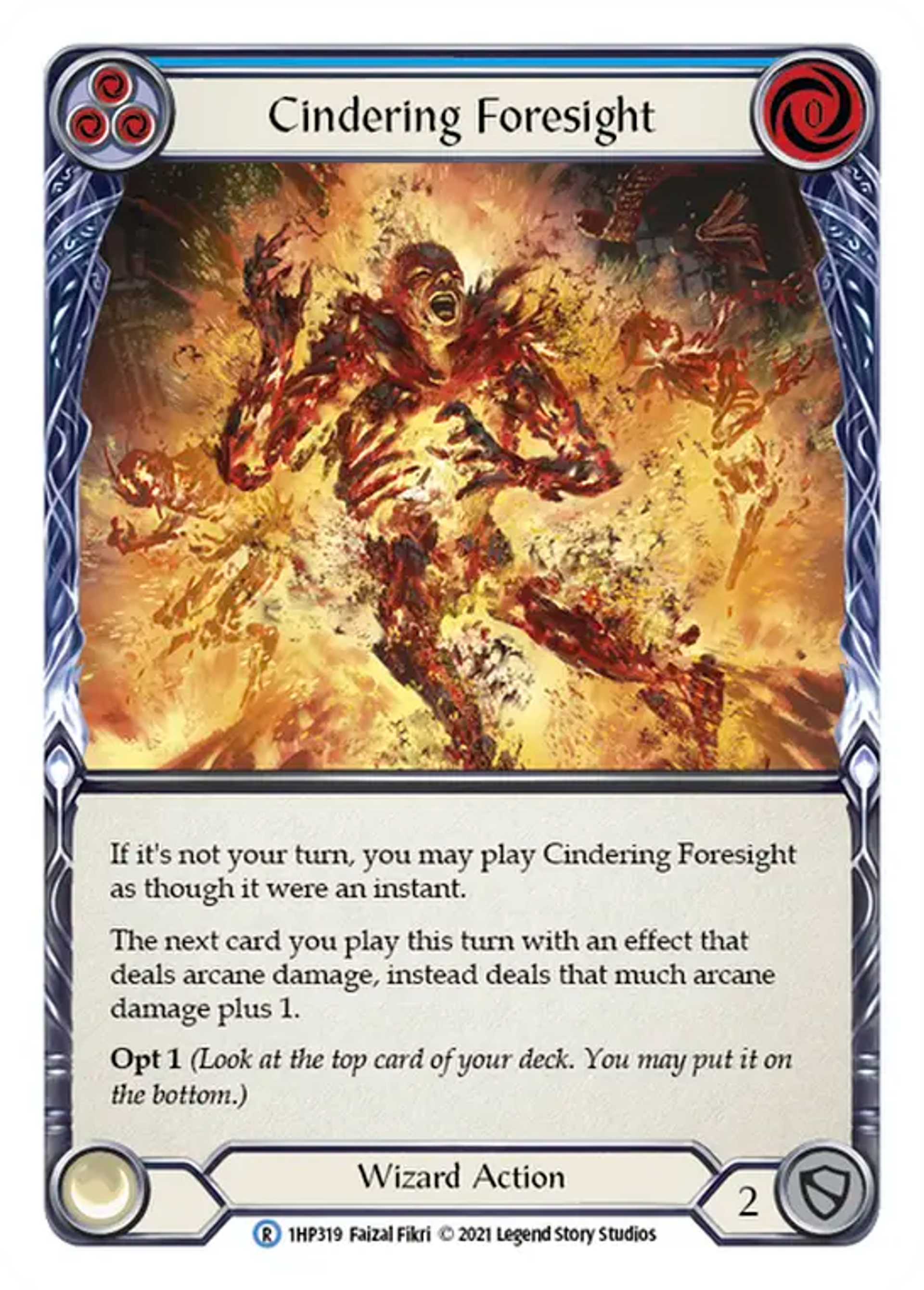 Cindering Foresight (Blue) — History Pack 1 — Flesh and Blood