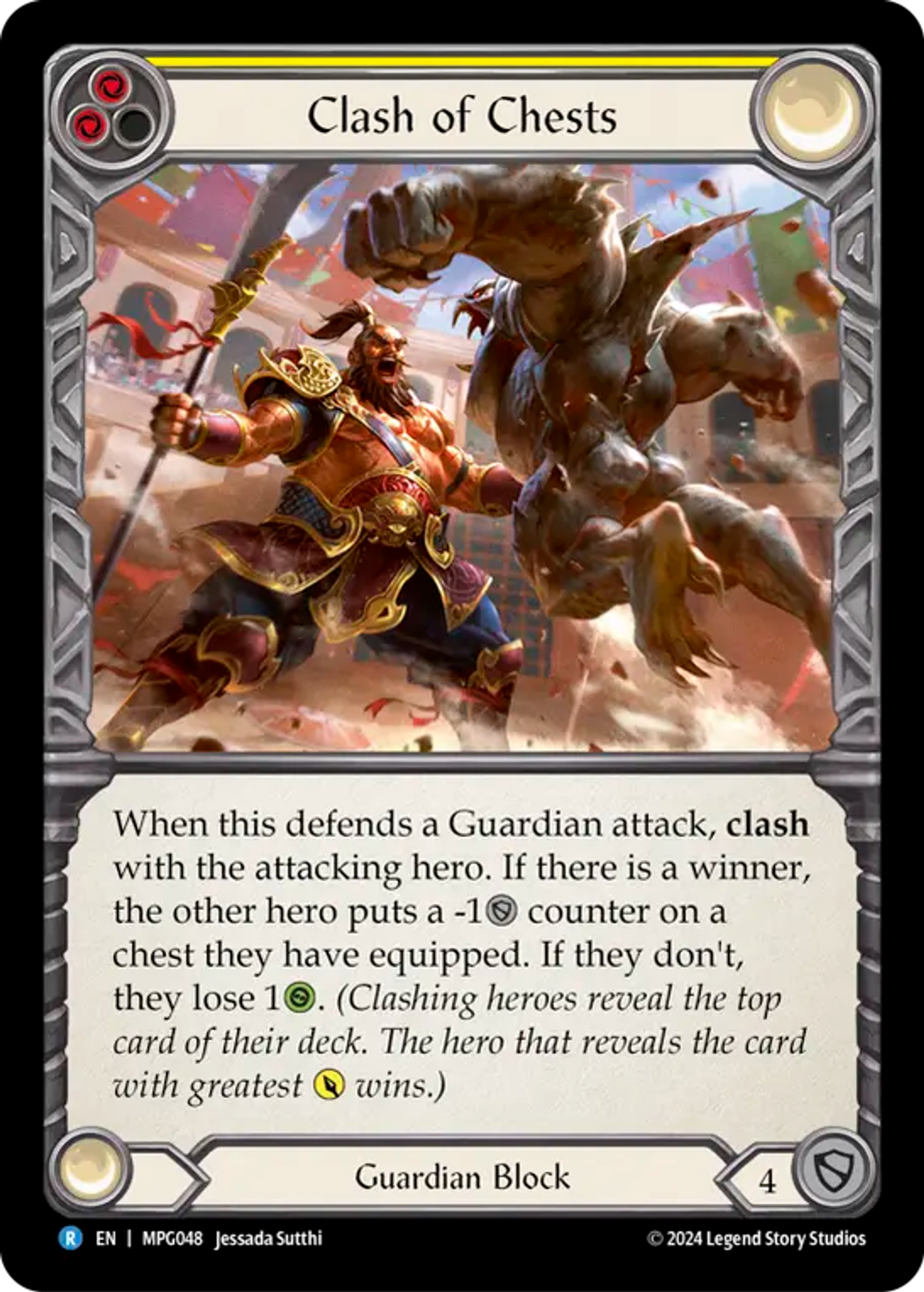 Clash of Chests (Yellow) — Mastery Pack Guardian — Flesh and Blood