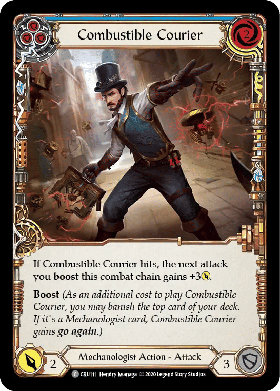 Combustible Courier (Blue) — Crucible of War — Flesh and Blood