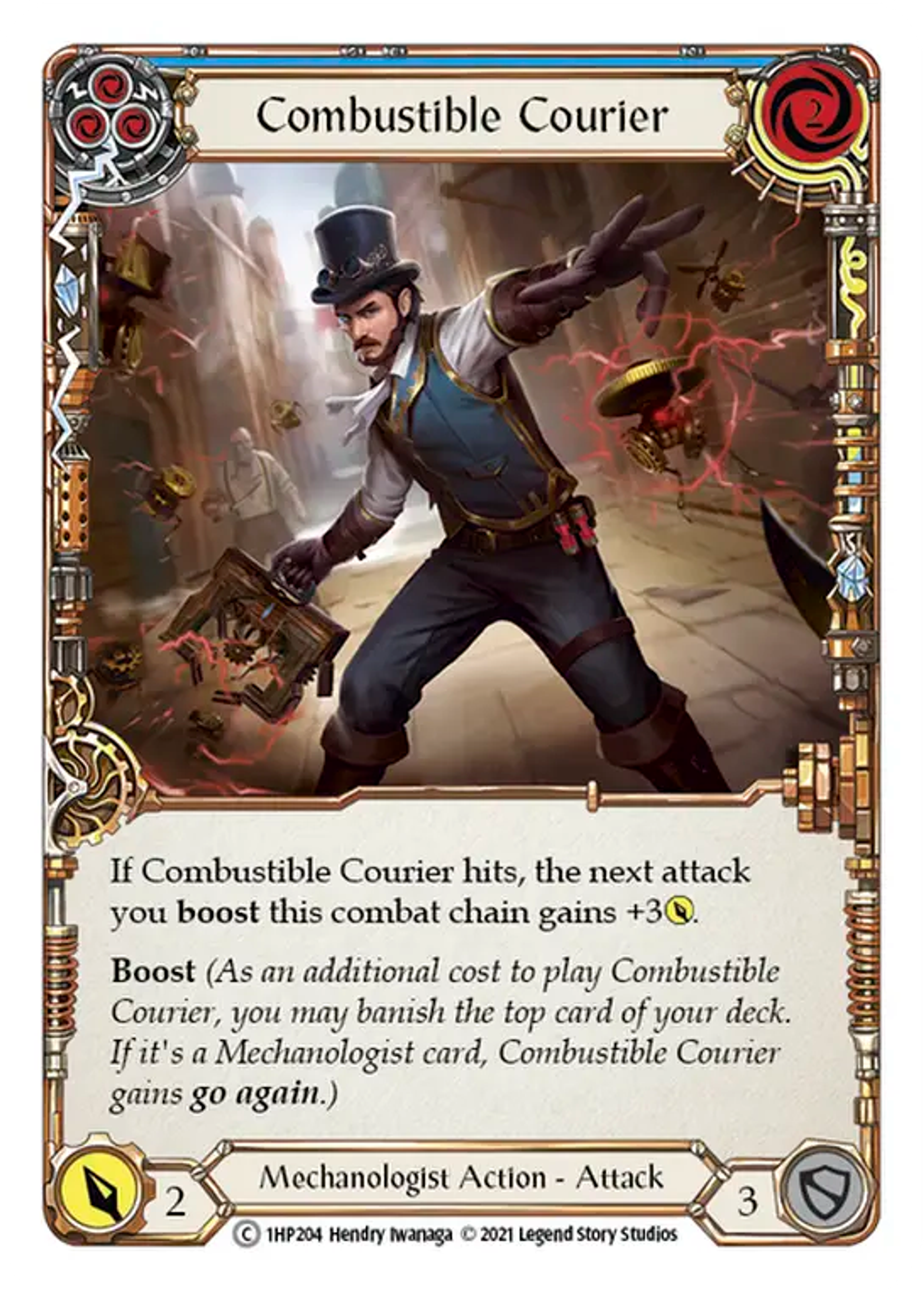 Combustible Courier (Blue) — History Pack 1 — Flesh and Blood