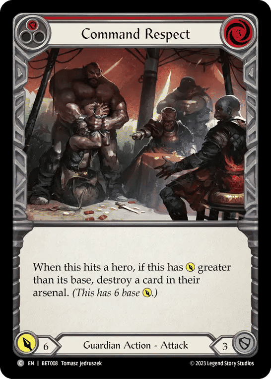 Command Respect (Red) — Betsy - Heavy Hitters Blitz Deck — Flesh and Blood