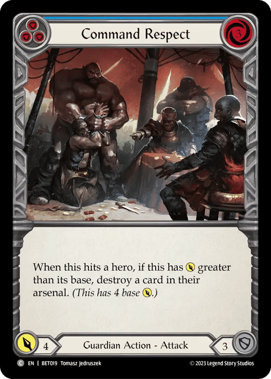 Command Respect (Blue) — Betsy - Heavy Hitters Blitz Deck — Flesh and Blood