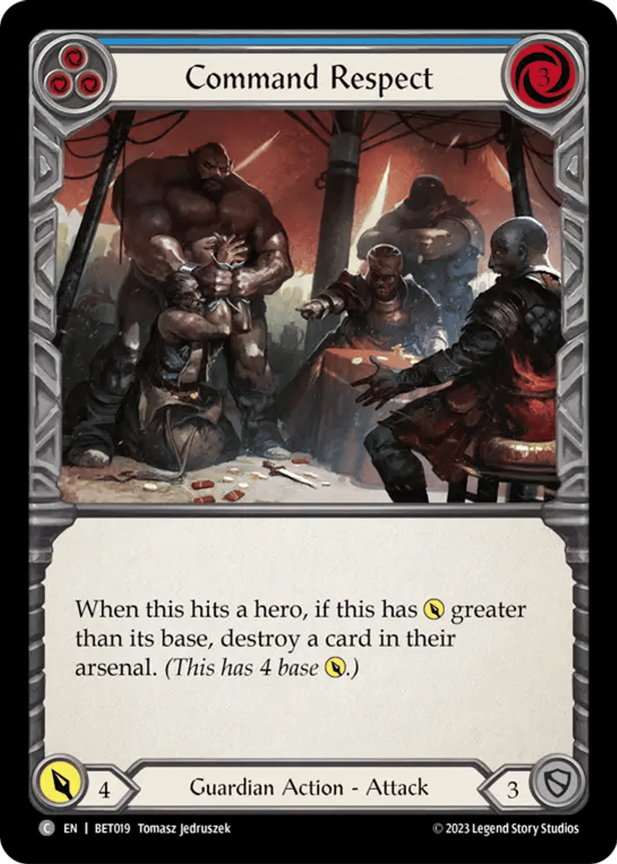 Command Respect (Blue) from Betsy - Heavy Hitters Blitz Deck - Flesh and Blood