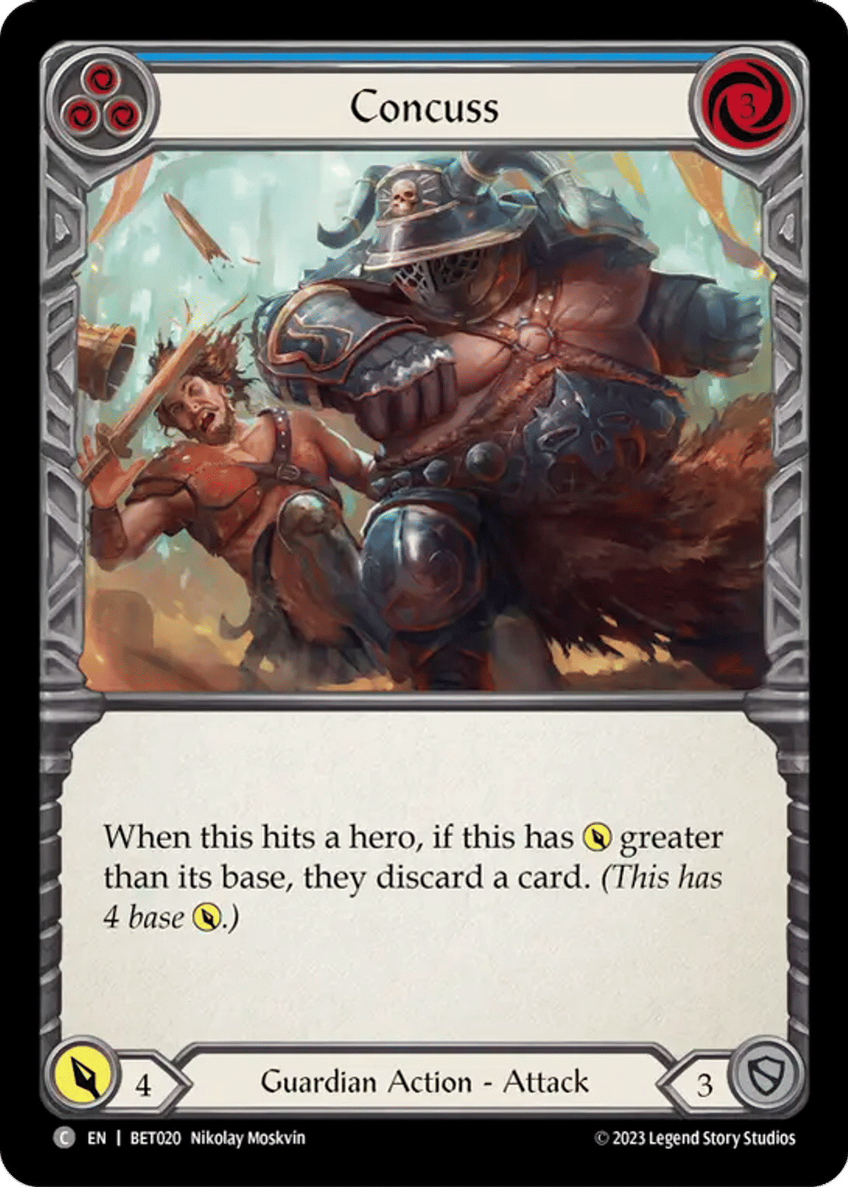 Concuss (Blue) from Betsy - Heavy Hitters Blitz Deck - Flesh and Blood