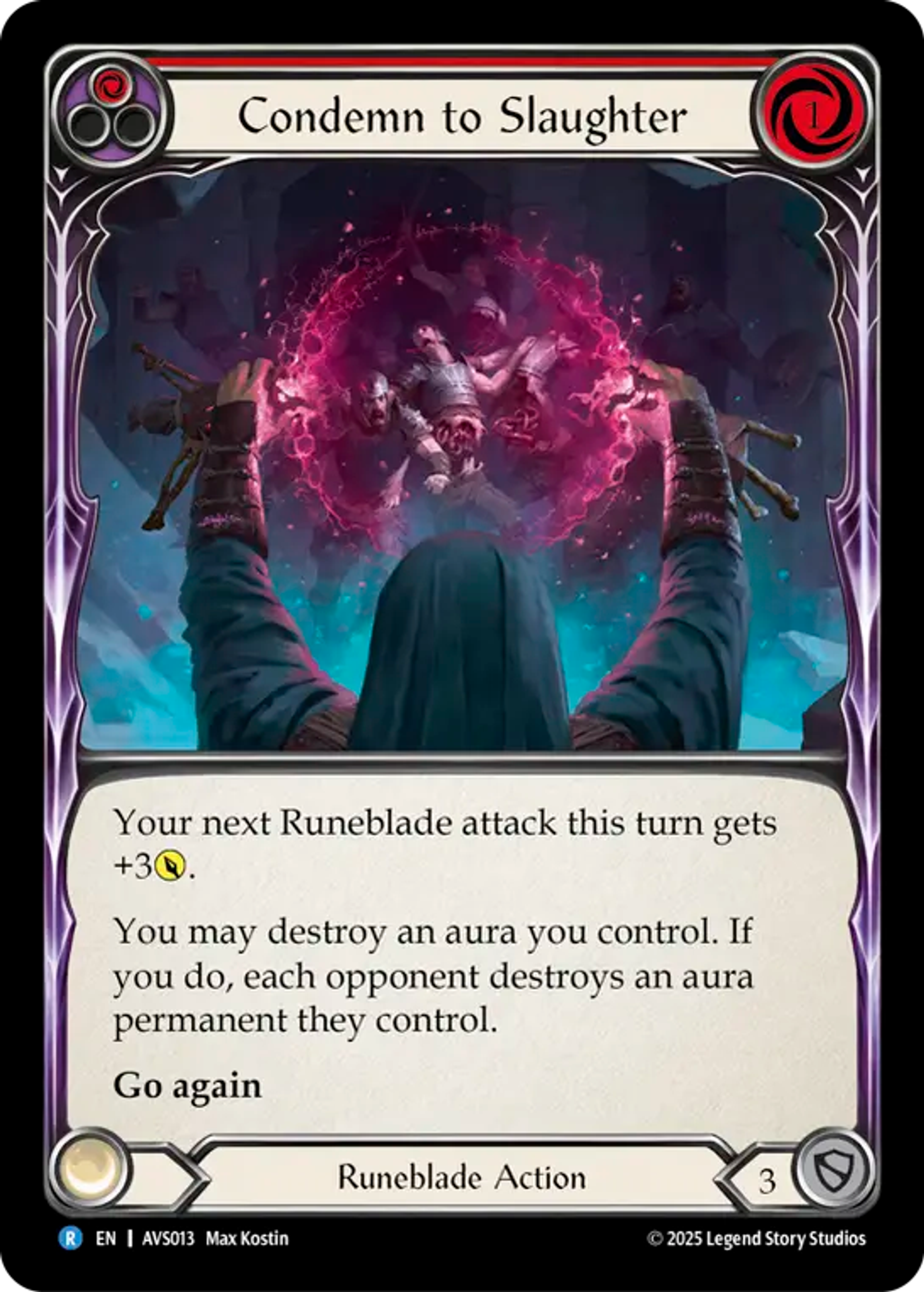 Condemn to Slaughter (Red) — Armory Deck Legends - Viserai, Rune Blood — Flesh and Blood