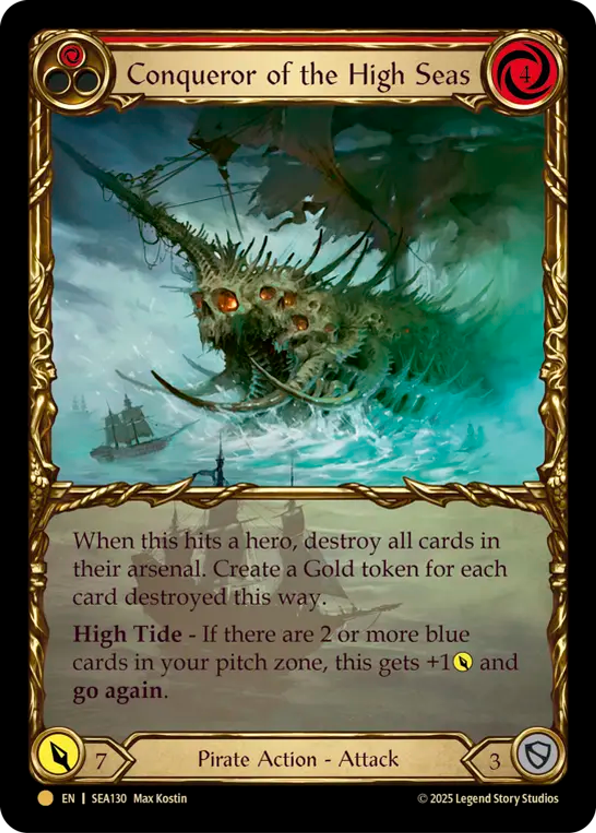 Conqueror of the High Seas (Red) — High Seas - Treasure Pack — Flesh and Blood