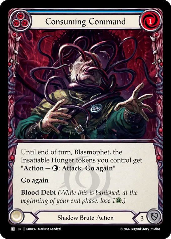 Consuming Command (Blue) — Usurp the Shadow Throne — Flesh and Blood
