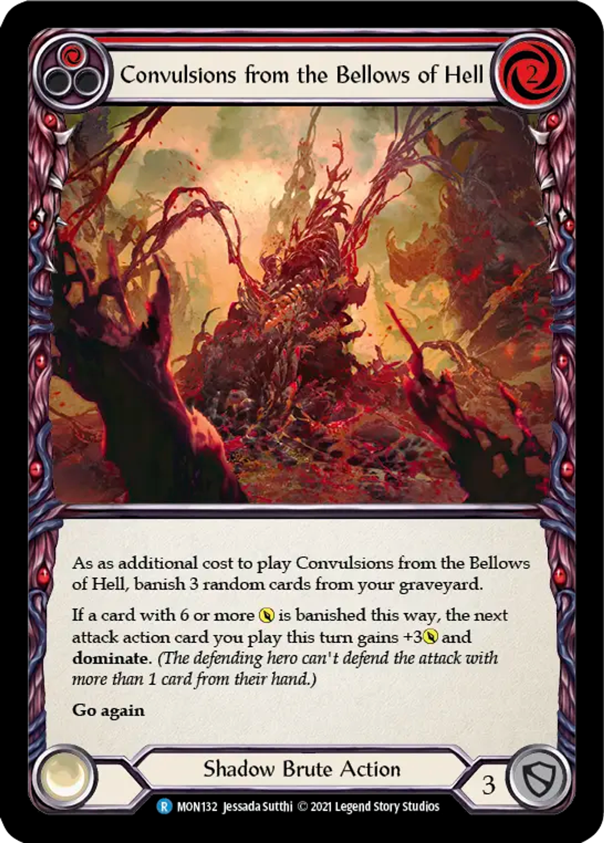 Convulsions from the Bellows of Hell (Red) — Monarch — Flesh and Blood