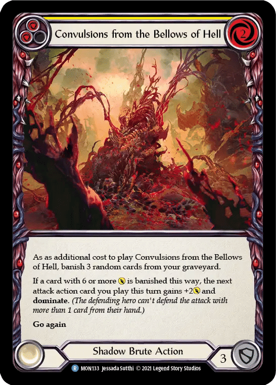 Convulsions from the Bellows of Hell (Yellow) — Monarch — Flesh and Blood